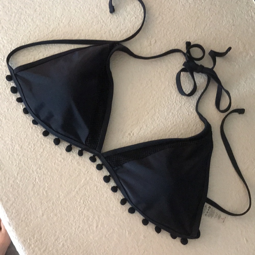 L Black Bikini with POM-POMS